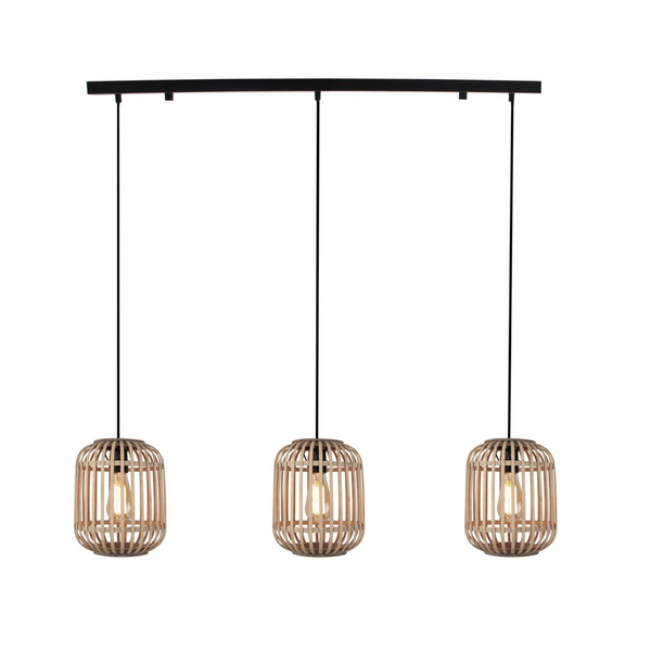 Various Pendellampe 3 Flammig Vintage Design, Pendelleuchte Esstisch, Hängelampe Wohnzimmer, E27 Fassung, Ø 22 cm, Höhe 120cm