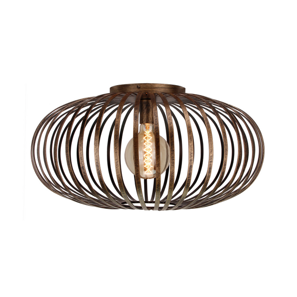 Die Chericoni Curvato Deckenleuchte in Bronze, Ø60 cm, 1-flammig, E27, beeindruckt mit warmem Glanz und großzügiger Form.