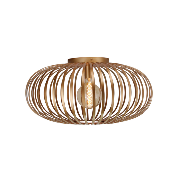 Die Chericoni Curvato Deckenleuchte in Gold, Ø60 cm, 1-flammig, E27, sorgt für luxuriösen Glanz und warme Lichtstimmung.