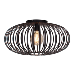 Die Chericoni Curvato Deckenleuchte in Schwarz, Ø60 cm, 1-flammig, E27, beeindruckt mit moderner Eleganz und klarer Form.