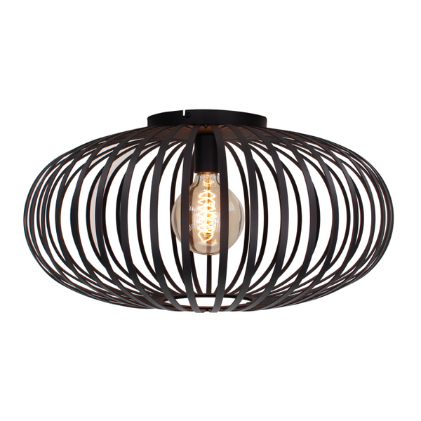 Die Chericoni Curvato Deckenleuchte in Schwarz, Ø60 cm, 1-flammig, E27, beeindruckt mit moderner Eleganz und klarer Form.