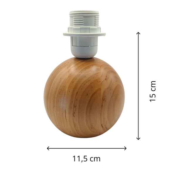 Various Lampenfuß Kugel - Erle – H15 cm - E27 - Holz – Natürlich & Stilvoll