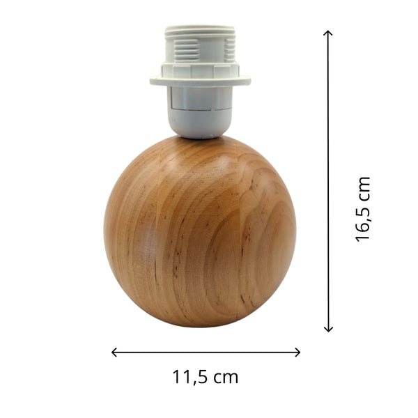 Various Lampenfuß Kugel - Erle – H16,5 cm - E27 - Holz – Natürlich & Stilvoll