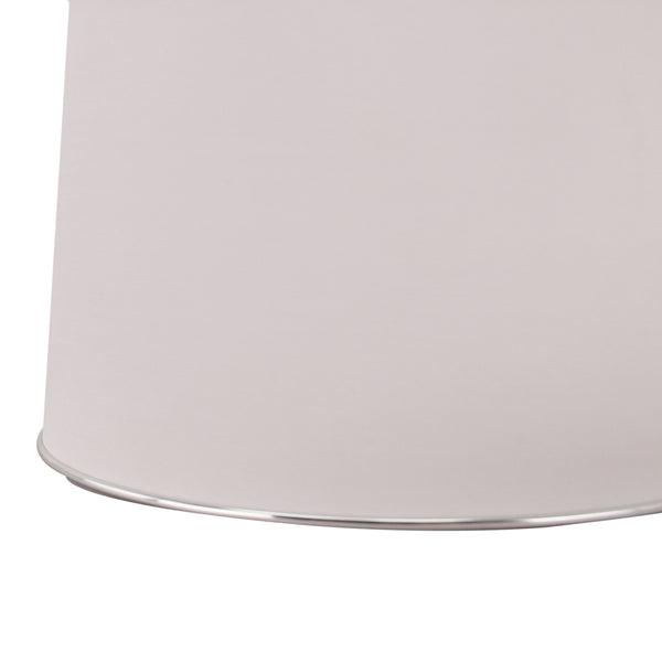 Various Lampenschirm Oval - Ø25, 30 oder 35 cm – Chintz - Weiß mit Silberkante gläzend