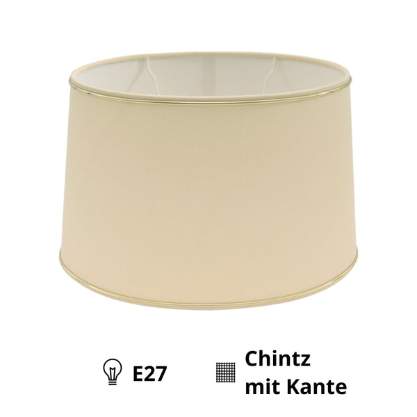 Various Lampenschirm Oval Chintz mit Goldkante, für E27 - für Tischlampe