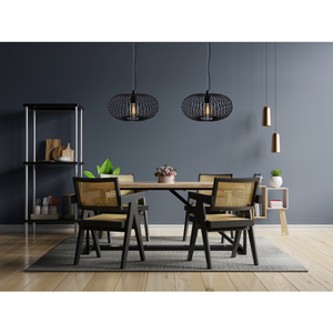 Chericoni Curvato Hängelampe, Ø40 cm, 2-flammig, E27, Schwarz, ideal als stilvoller Blickfang über Esstisch oder Wohnbereich.