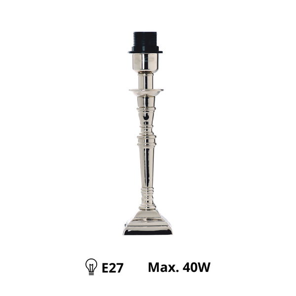 Various Lampenfuß Eckig - Chrom - Metall - 32 cm - E27 – Modern & Elegant