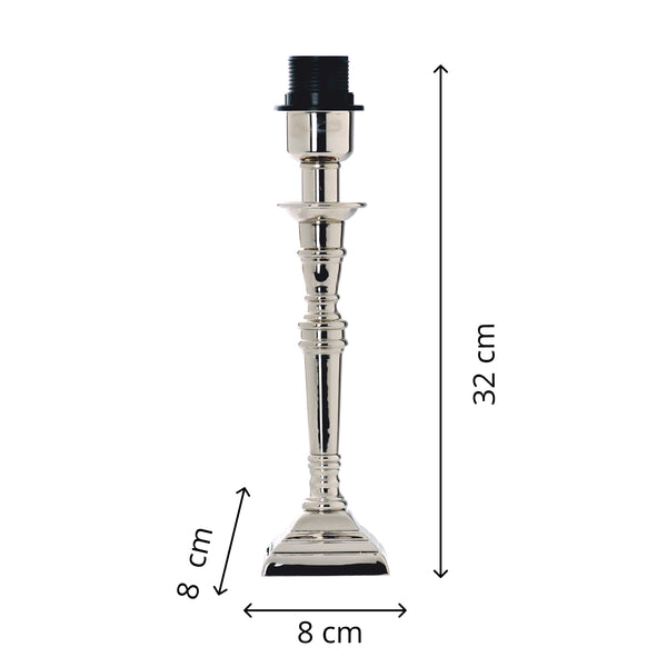 Various Lampenfuß Eckig - Chrom - Metall - 32 cm - E27 – Modern & Elegant