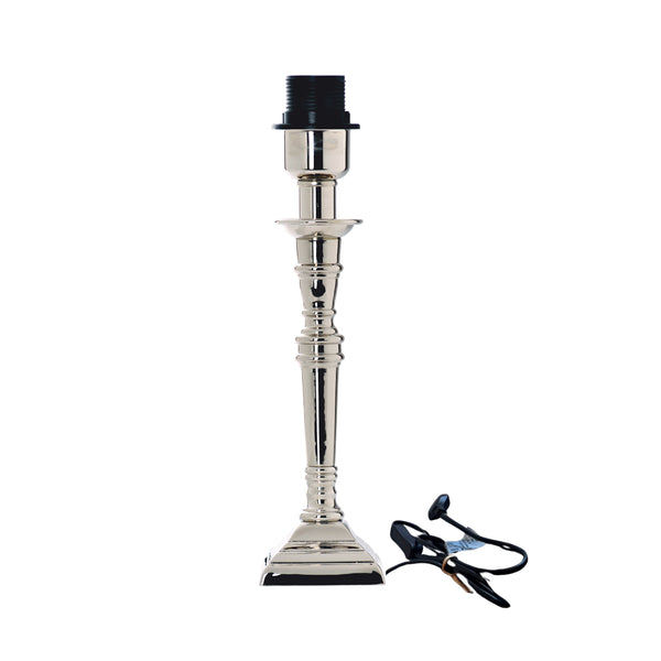 Various Lampenfuß Eckig - Chrom - Metall - 32 cm - E27 – Modern & Elegant