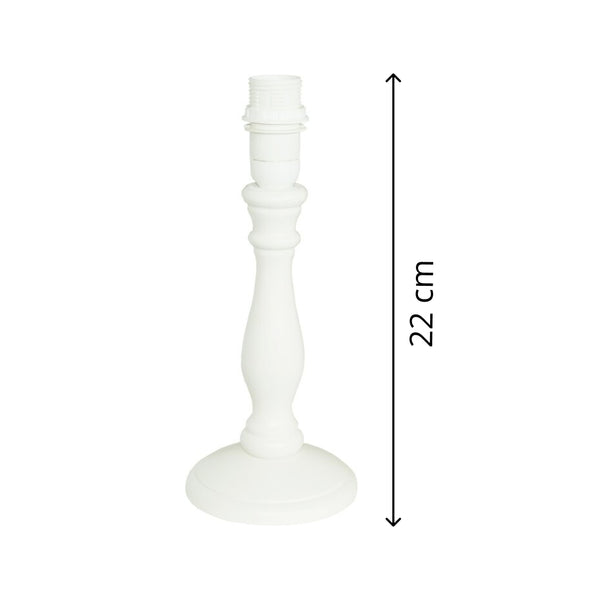 Verschillende houten lampenvoeten Tina – stijlvolle natuurlijkheid in wit (22 cm E14 / 28 cm E27)