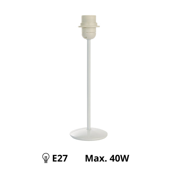 Various Lampenfuß Metall Weiß - 29 cm mit E27-Fassung – Schlicht, modern und vielseitig