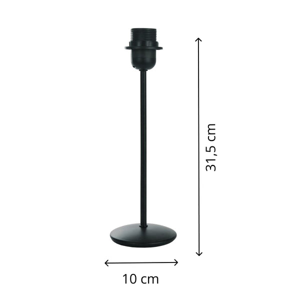 Various Lampenfuß Metall Schwarz - 31,5 cm mit E27-Fassung – Elegant und robust