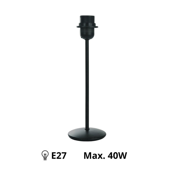 Various Lampenfuß Metall Schwarz - 29 cm mit E27-Fassung – Elegant und robust