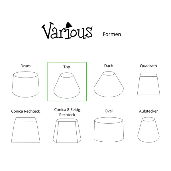 Various Lampenschirm Top rund – Chintz - Creme – Ø 30, 35, 40, 45 oder 50 cm
