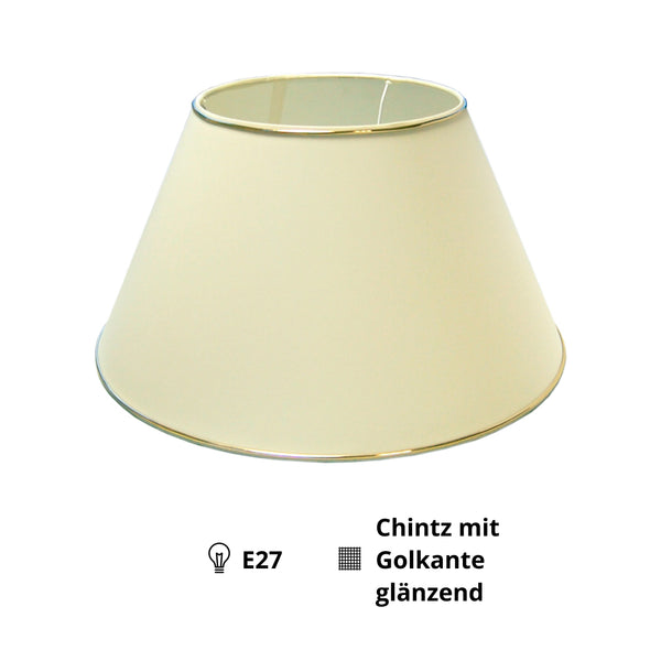 Various Lampenschirm top - Edler Chintz  Creme mit Goldkante – Ø35 & Ø45 cm