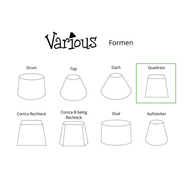 Various Lampenschirm Quadrato – Schwarz mit Gold – Lackfolie – 20 x 20 cm