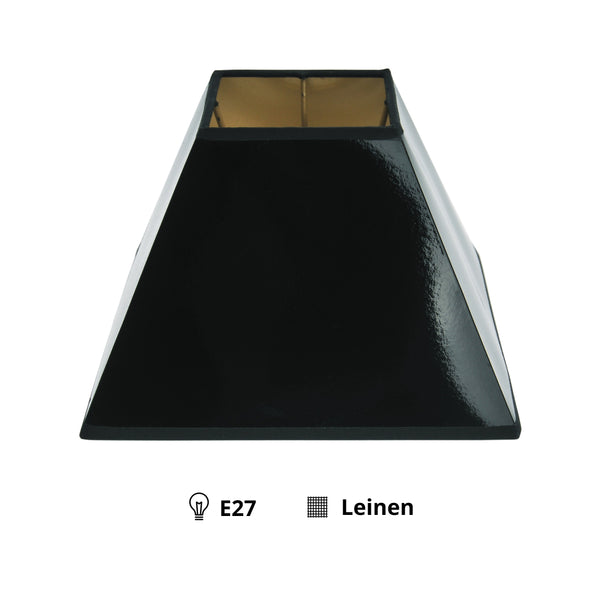 Various Lampenschirm Quadrato – Schwarz mit Gold – Lackfolie – 20 x 20 cm