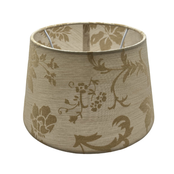 Various Lampenschirm Drum Rund - Braun – Trend Seide Flora – Ø20 cm