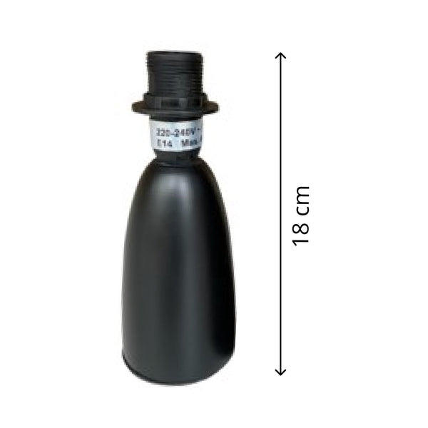 Diverse houten lampenvoet Comico Zwart – modern &amp; opvallend (18 cm / 24 cm, E14 / E27)