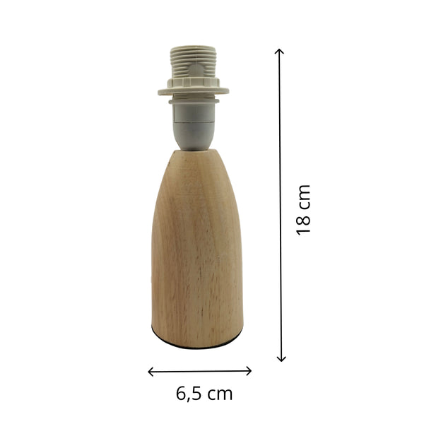 Various Holz-Lampenfuß Comico Natur – Stilvolle Basis aus Holz (18 cm E14 / 24,5 cm E27)