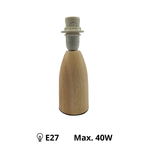 Various Holz-Lampenfuß Comico Natur – Stilvolle Basis aus Holz (18 cm E14 / 24 cm E27)