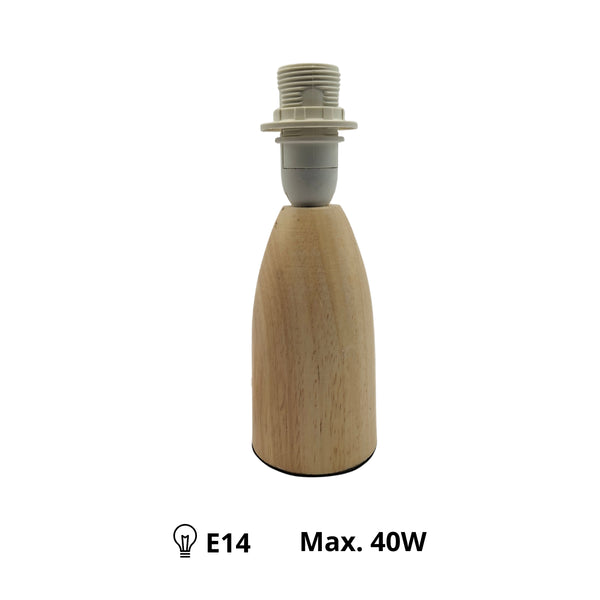 Various Holz-Lampenfuß Comico Natur – Stilvolle Basis aus Holz (18 cm E14 / 24,5 cm E27)