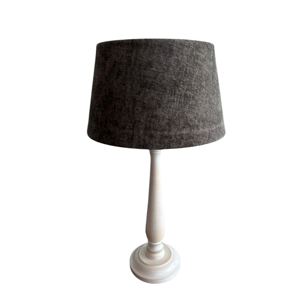 Various Holz-Lampenfuß Berta in Weiß/Creme – Klassisches Design mit moderner Eleganz (34 cm, E27)