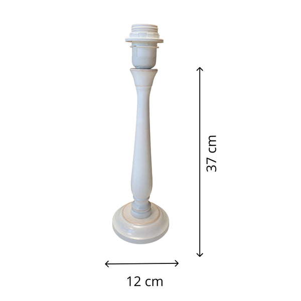 Various Wooden Lamp Base Berta in White/Cream – Classic Design with Modern Elegance (34 cm, E27)
