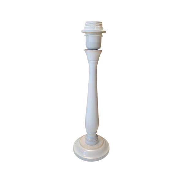 Various Holz-Lampenfuß Berta in Weiß/Creme – Klassisches Design mit moderner Eleganz (34 cm, E27)