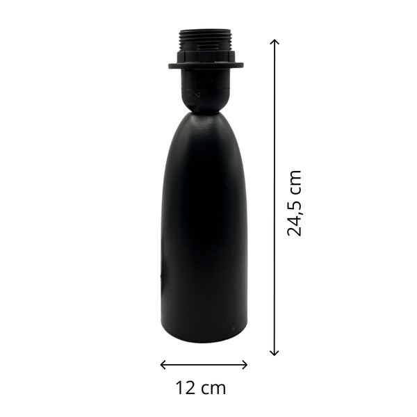 Various Holz-Lampenfuß Comico Schwarz – Modern & markant (18 cm / 24,5 cm, E14 / E27)