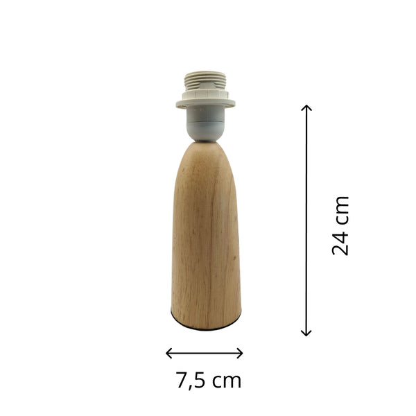 Various Holz-Lampenfuß Comico Natur – Stilvolle Basis aus Holz (18 cm E14 / 24 cm E27)