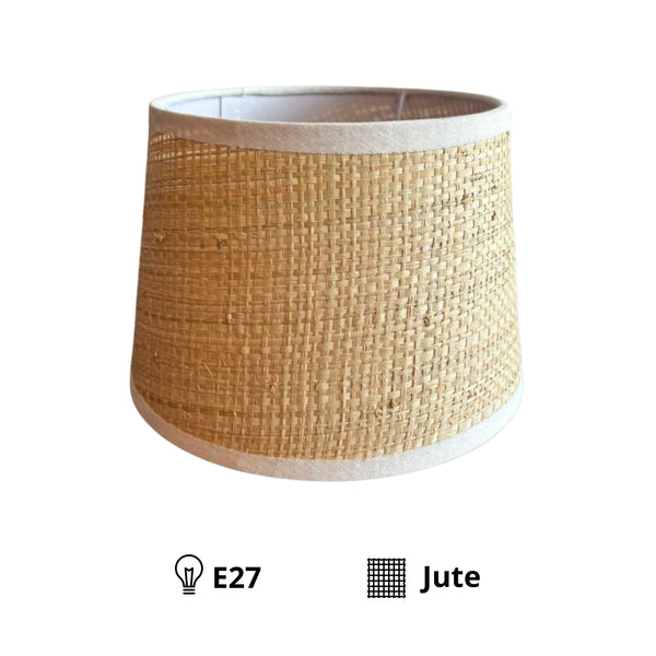 Various Lampenschirm Drum Rund – Ø 20 cm - Jute Creme - E27