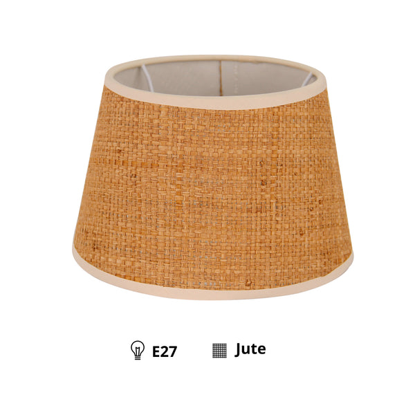 Natürlicher Lampenschirm aus Jute in Beige für Tischlampen