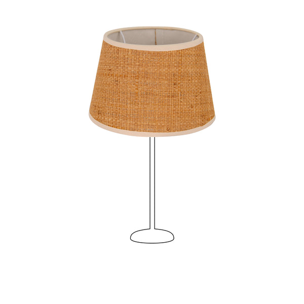 Jute-Lampenschirm beige mit Stoff-Innenseite und Randabschluss