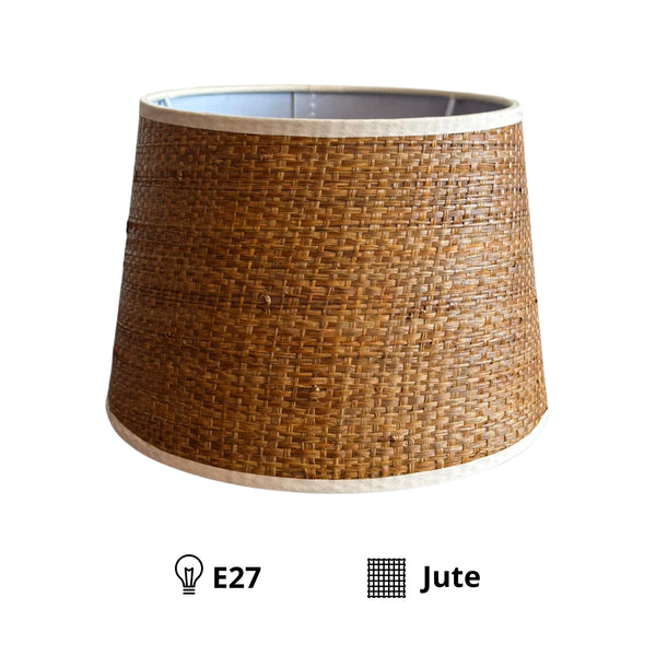 Various Lampenschirm Drum Rund – Ø 20 cm - Jute Braun - E27
