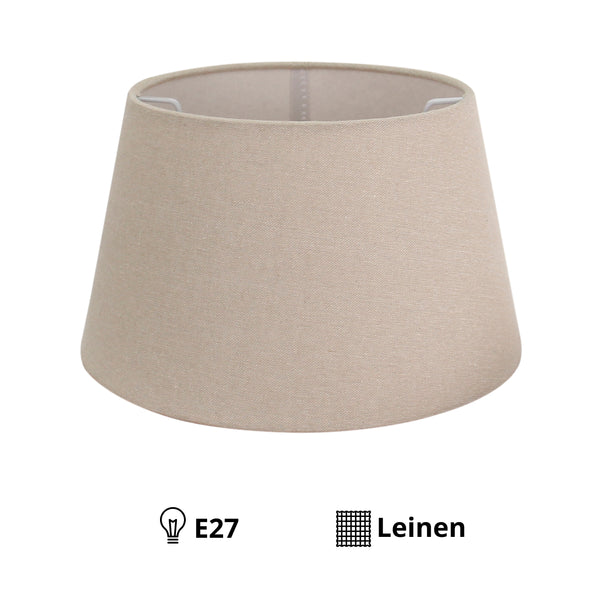 Various Lampenschirm Drum rund - Grau – Ø20 bis 40 cm - Leinen