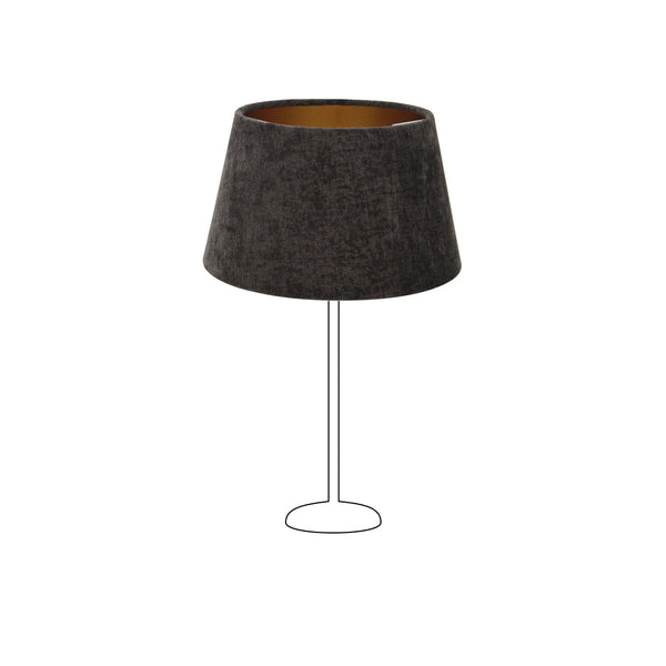 Various Lampenschirm Drum Rund – Anthrazit mit gold - Velvet - Ø25 cm