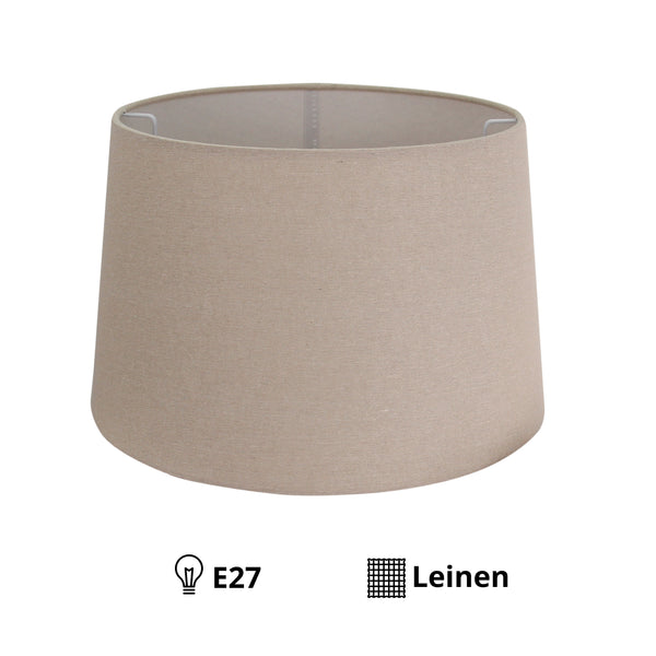 Various Lampenschirm Drum rund - Grau – Ø20 bis 40 cm - Leinen
