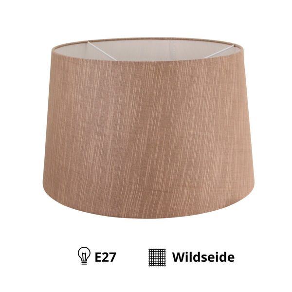Various Lampenschirme Drum rund - Wildseide - Braun - 40 cm