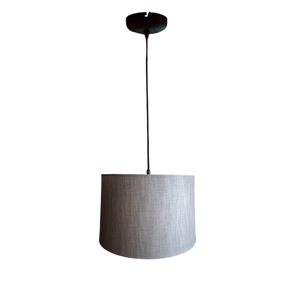 Various Lampenschirme Drum rund - Leinen - Grau - 40 cm