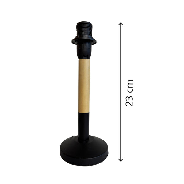 Various Holz-Lampenfuß Florenz – Schwarz/Natur (23 cm & 30 cm, E14)