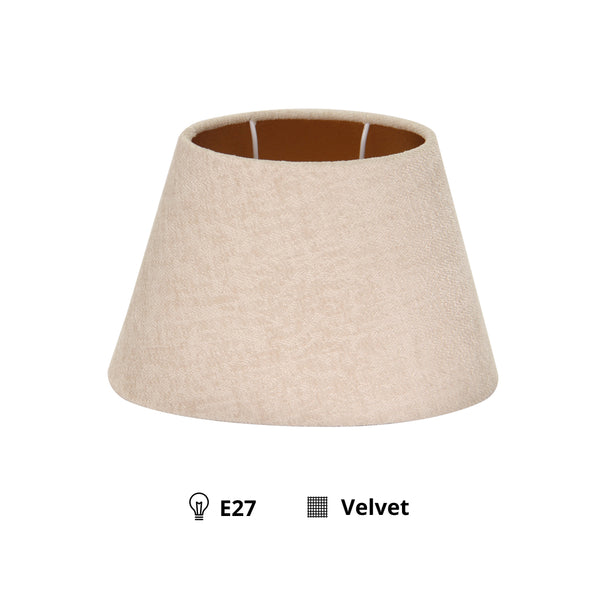 Various Lampenschirme Velvet - Cream mit Gold-Innenfutter - Ø24 cm