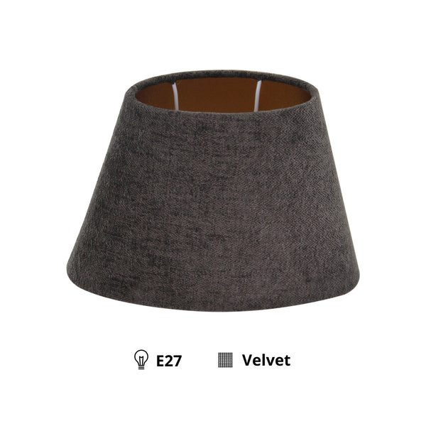 Various Lampenschirme Velvet - Anthrazit mit Gold-Innenfutter - Ø24 cm