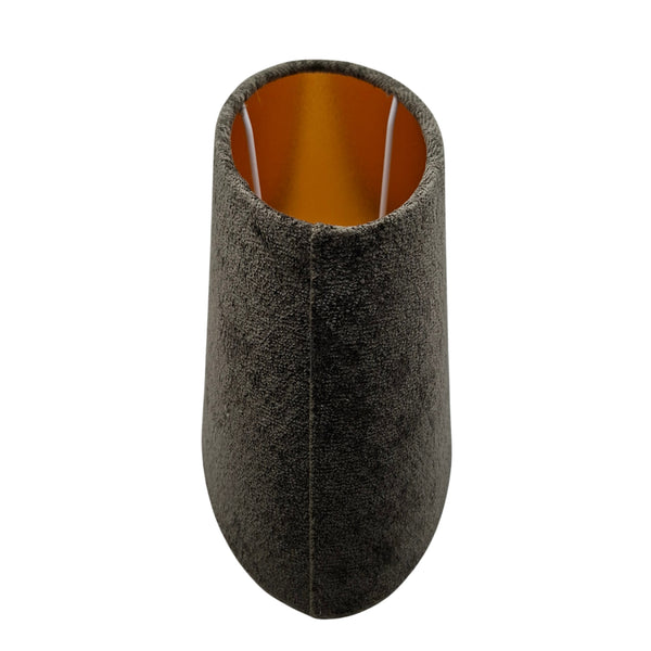 Various Lampshades Velvet - Anthracite with Gold Inner Lining - Ø24 cm