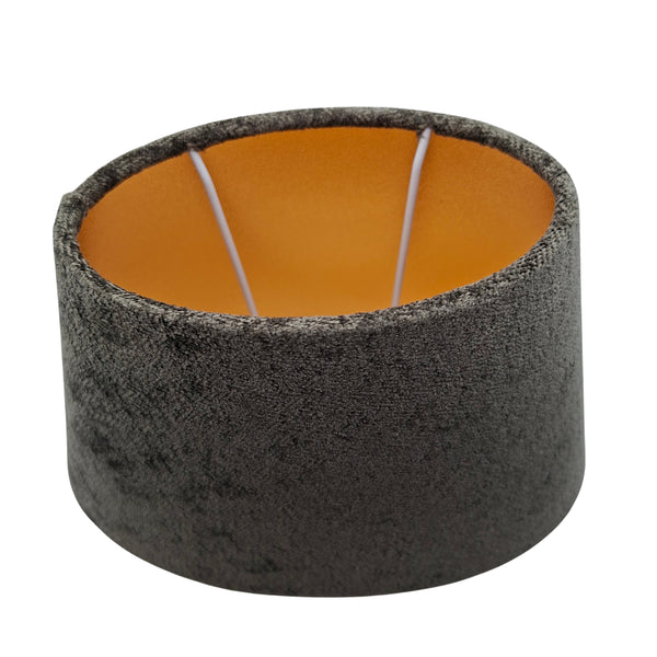Various Lampshades Velvet - Anthracite with Gold Inner Lining - Ø24 cm