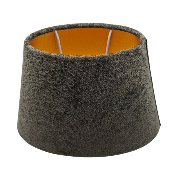 Various Lampshades Velvet - Anthracite with Gold Inner Lining - Ø24 cm