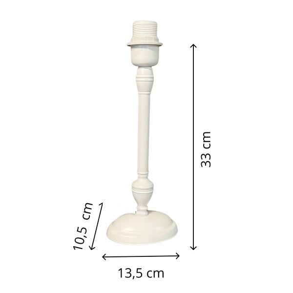 Various Lampenfuß Metall Weiß - 33 cm mit E27-Fassung – Schlicht und hell