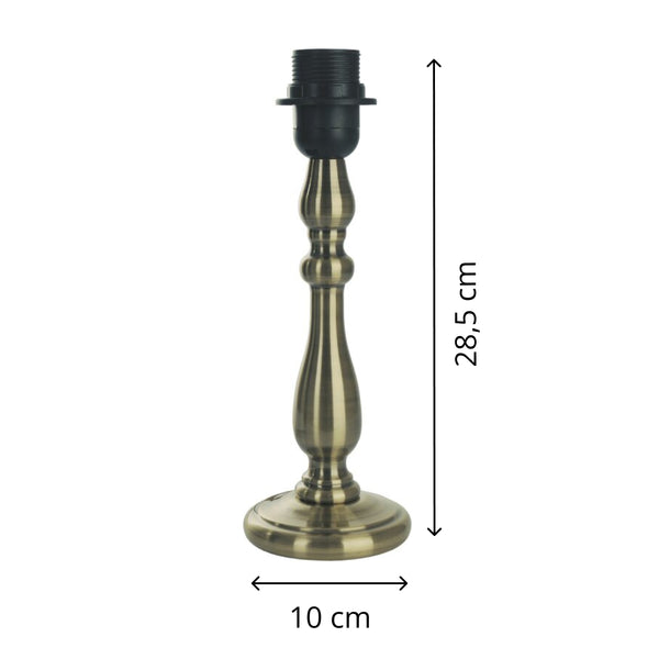 Various Lampenfuß Metall Bronze – Edler Vintage-Stil in 28,5 cm Höhe mit E27-Fassung