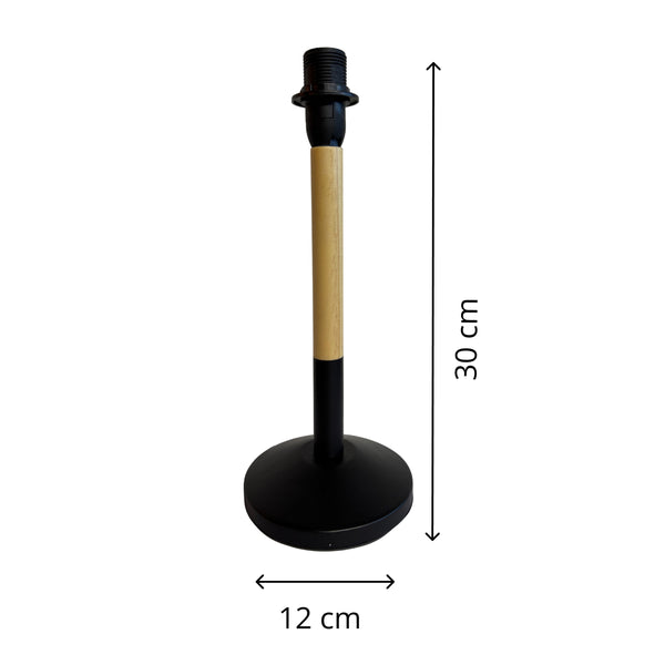 Various Florence Wooden Lamp Base – Black/Natural 21 cm or 27.5 cm - E14