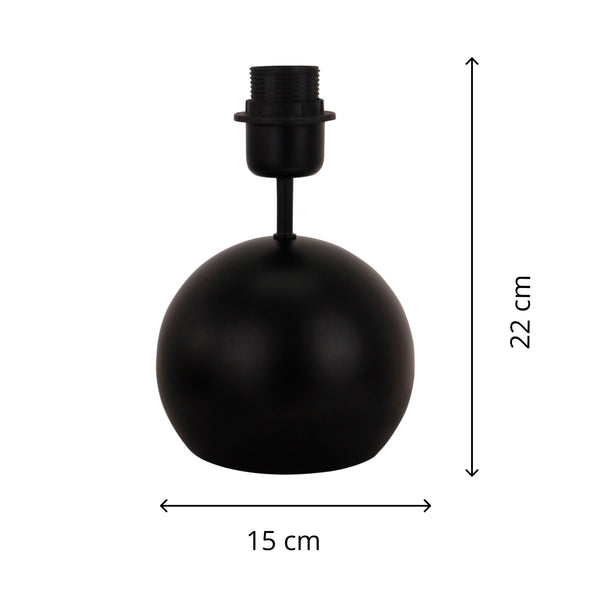Various Lamp Base Porto – Black – H20 cm - E27 – Elegant & Timeless